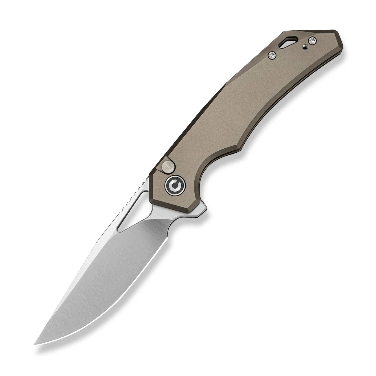 CIVIVI Vexaryn Flipper & Thumb Hole & Button Lock  Knife Gray Aluminum Handle (3.39" Satin Finished Nitro-V Blade) C25062 Sample1 - Image 3
