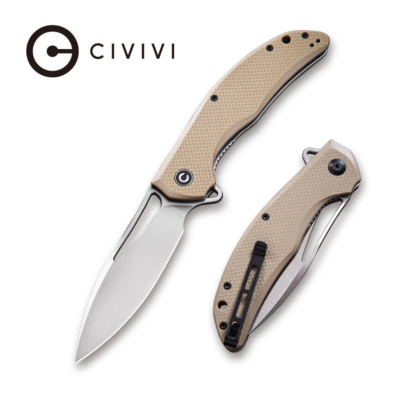 CIVIVI Vexer Flipper & Thumb Hole Knife G10 Handle (3.96" D2 Blade) C915B