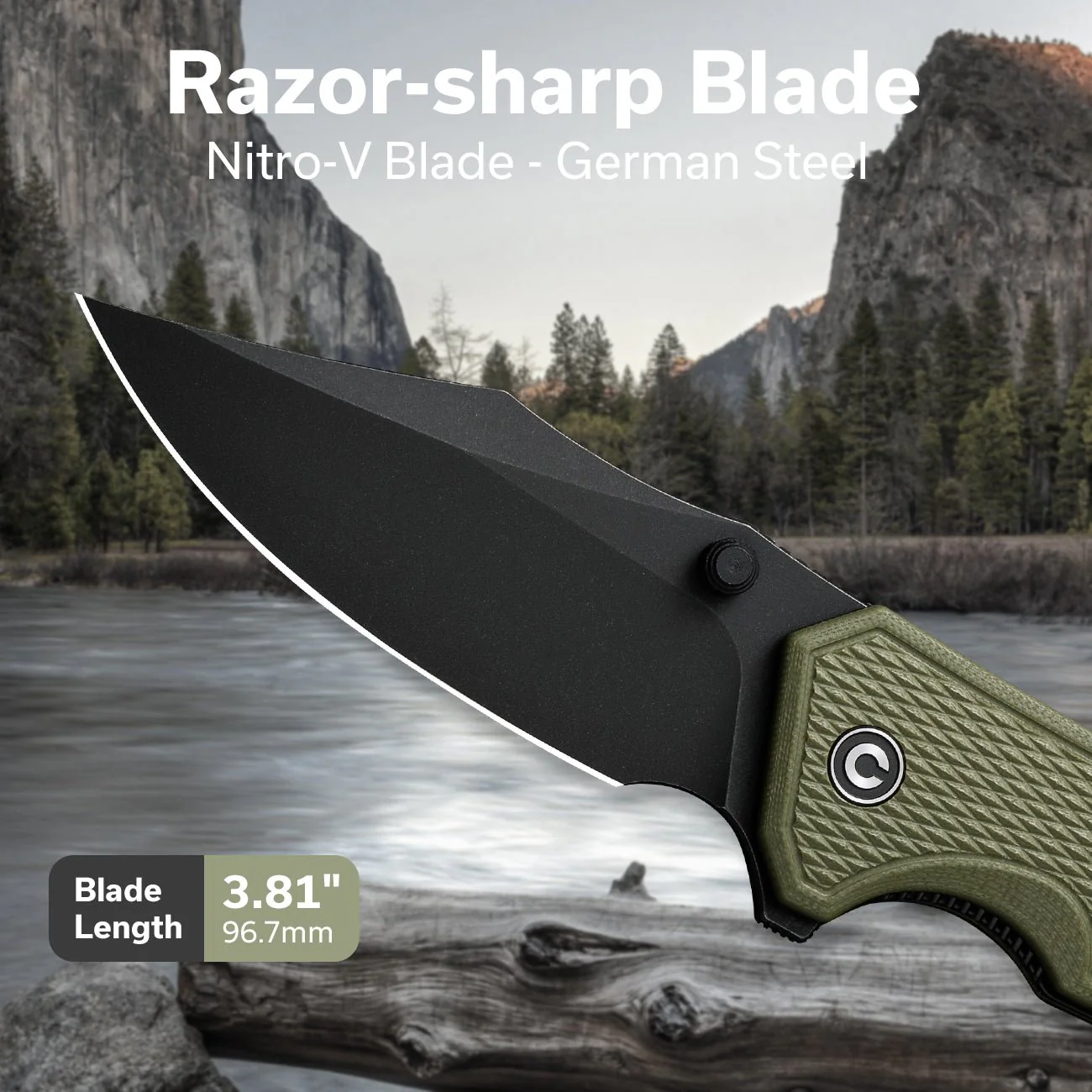CIVIVI Vexillum Thumb Stud & Flipper Knife G10 Handle (3.81" Nitro-V Blade) C23003D-2 - Image 4