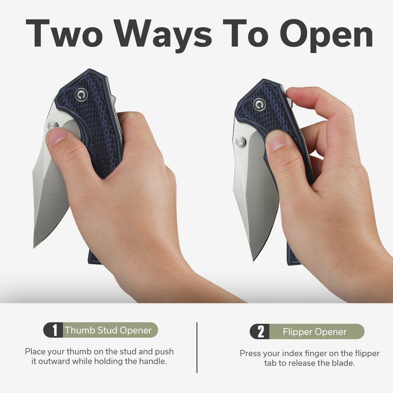 CIVIVI Vexillum Thumb Stud & Flipper Knife G10 Handle (3.81" Nitro-V Blade) C23003D-3 - Image 3