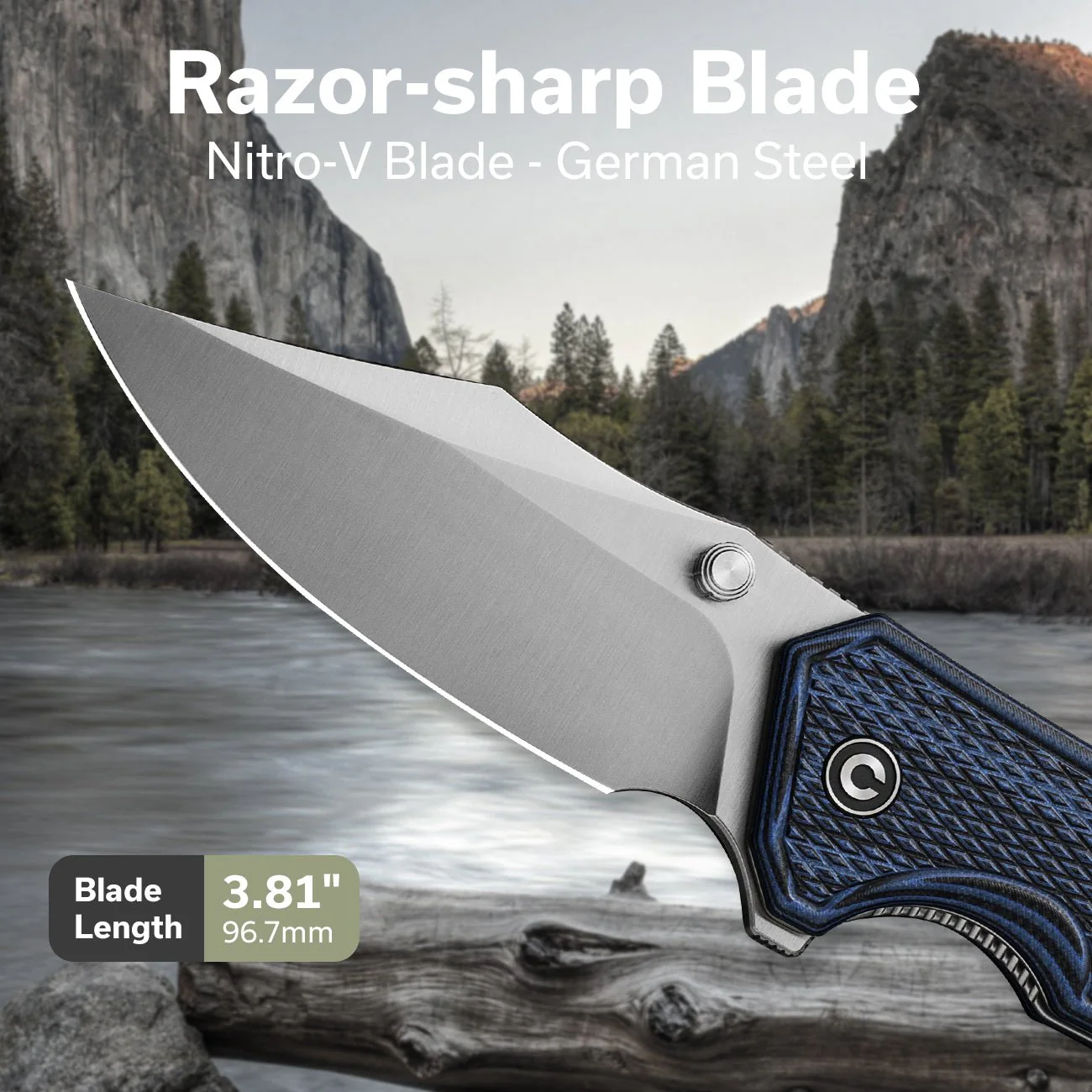 CIVIVI Vexillum Thumb Stud & Flipper Knife G10 Handle (3.81" Nitro-V Blade) C23003D-3 - Image 4