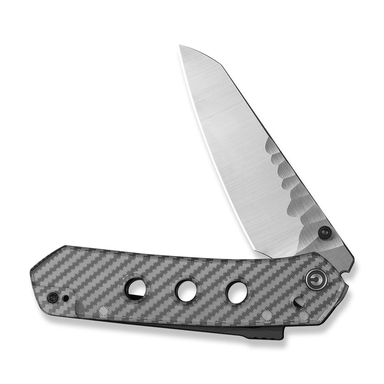 CIVIVI Vision FG Thumb Stud & Superlock Knife Polished Clear Lexan Handle (3.54" Satin Finished Nitro-V Blade With Rock-Grind Pattern) C22036-8 - Image 5