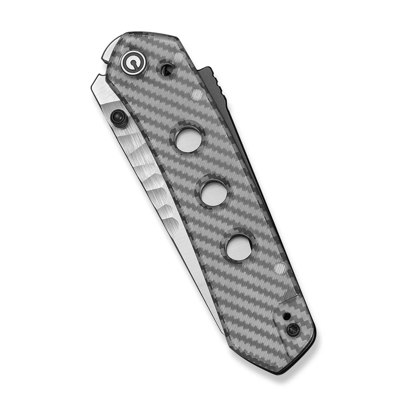 CIVIVI Vision FG Thumb Stud & Superlock Knife Polished Clear Lexan Handle (3.54" Satin Finished Nitro-V Blade With Rock-Grind Pattern) C22036-8 - Image 6