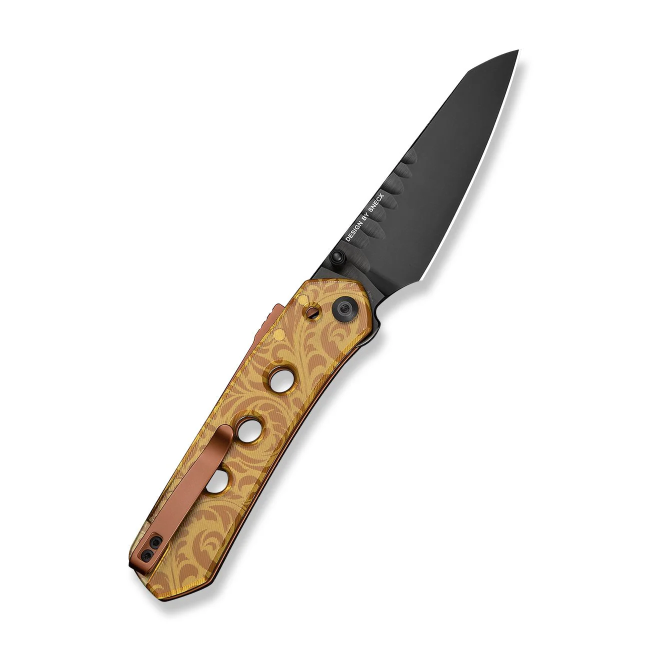 CIVIVI Vision FG Thumb Stud & Superlock Knife Polished Yellow Ultem Handle (3.54" Black Brushed S35VN Blade) C22036C-2026 BS2 - Image 2
