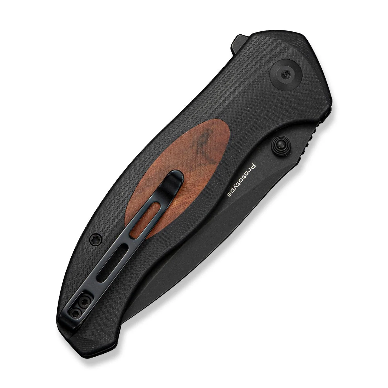 CIVIVI Vyrent Flipper & Thumb Stud Knife Black G10 Handle With Guibourtia Wood Inlay (3.48" Black Stonewashed Nitro-V Blade) C25037 Sample1 - Image 4