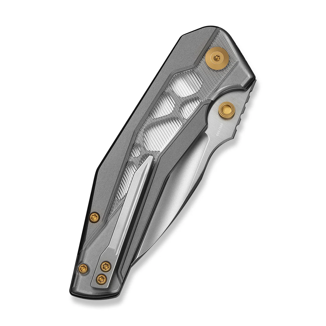 CIVIVI Wellmax Thumb Stud & Button Lock Knife Gray Aluminum Handle With Polished Clear Lexan Inlay (3.6" Satin Finished 14C28N Blade) C24008C-1 - Image 12