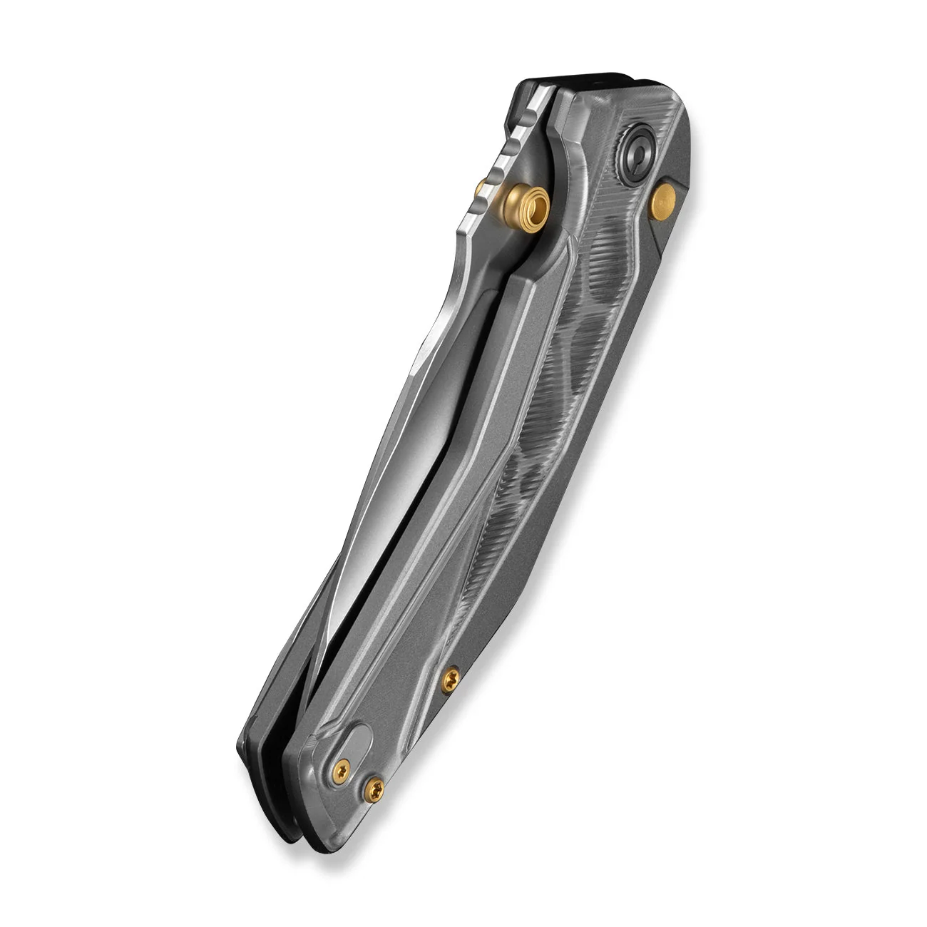 CIVIVI Wellmax Thumb Stud & Button Lock Knife Gray Aluminum Handle With Polished Clear Lexan Inlay (3.6" Satin Finished 14C28N Blade) C24008C-1 - Image 13