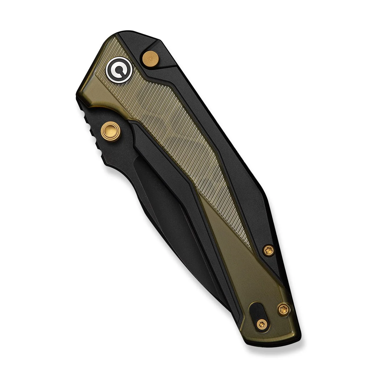 CIVIVI Wellmax Thumb Stud & Button Lock Knife Black Aluminum Handle With Polished Yellow Ultem Inlay (3.6" Black Stonewashed 14C28N Blade) C24008C-2 - Image 11