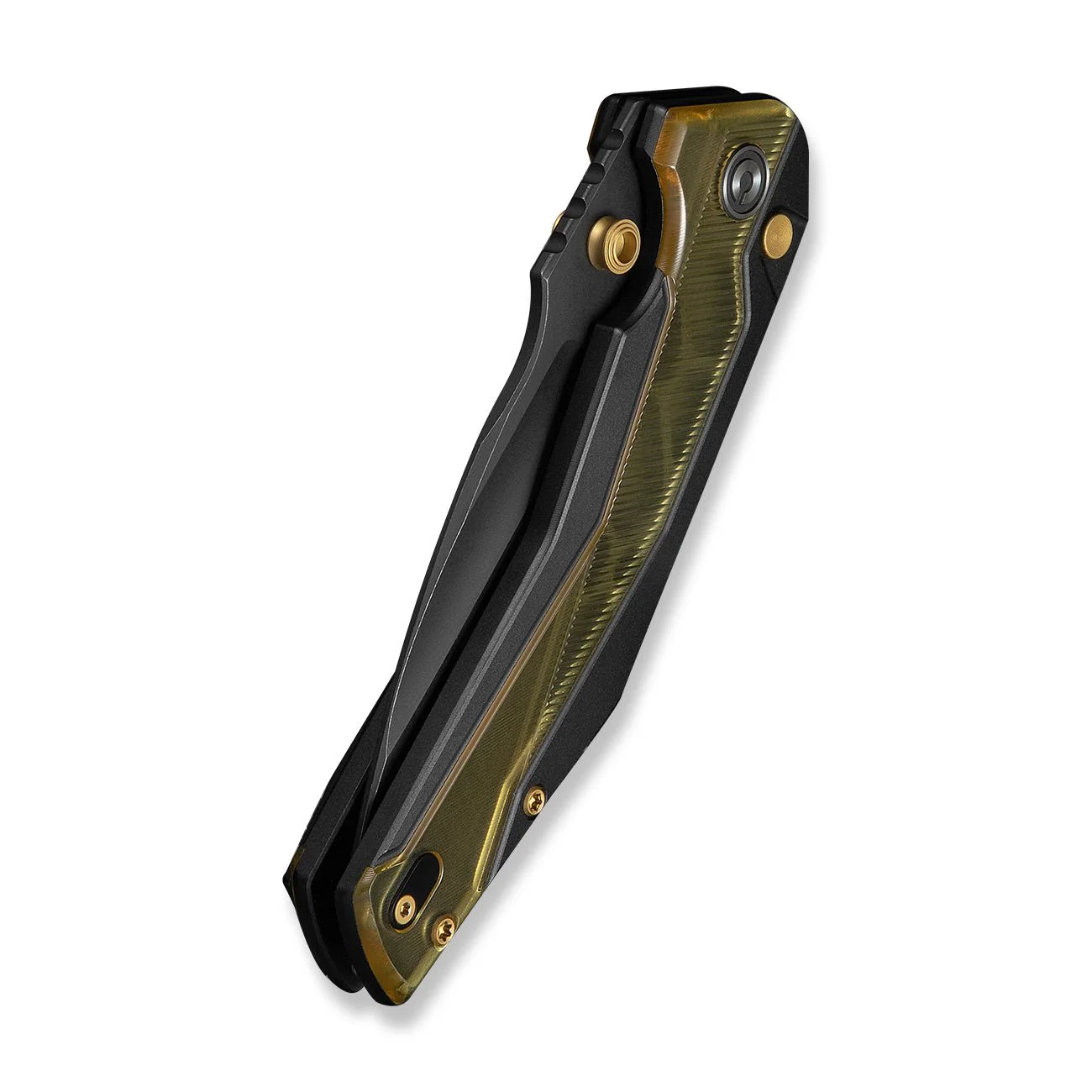 CIVIVI Wellmax Thumb Stud & Button Lock Knife Black Aluminum Handle With Polished Yellow Ultem Inlay (3.6" Black Stonewashed 14C28N Blade) C24008C-2 - Image 13