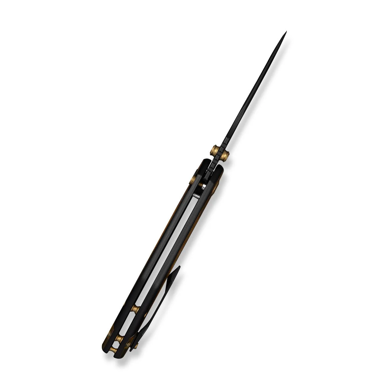 CIVIVI Wellmax Thumb Stud & Button Lock Knife Black Aluminum Handle With Polished Yellow Ultem Inlay (3.6" Black Stonewashed 14C28N Blade) C24008C-2 - Image 14
