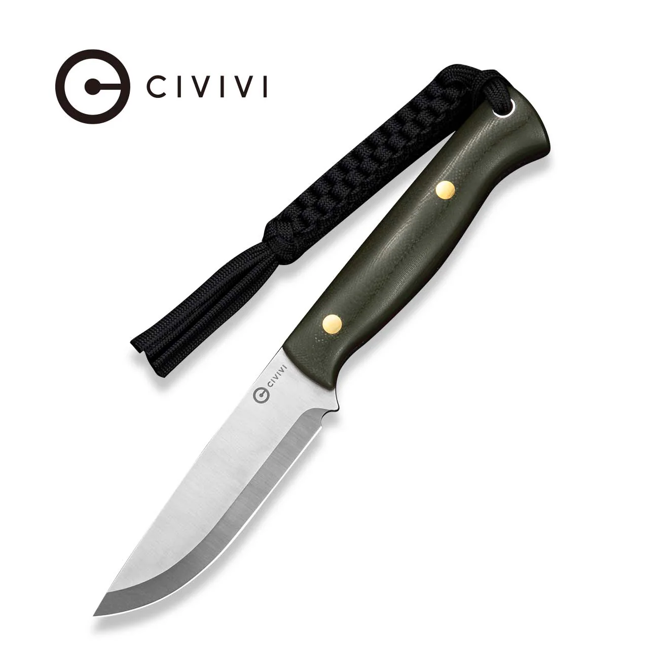 CIVIVI WoodPal Fixed Blade Knife Black G10 Handle (3.44" Black Stonewashed 14C28N Blade) C25075B Sample1