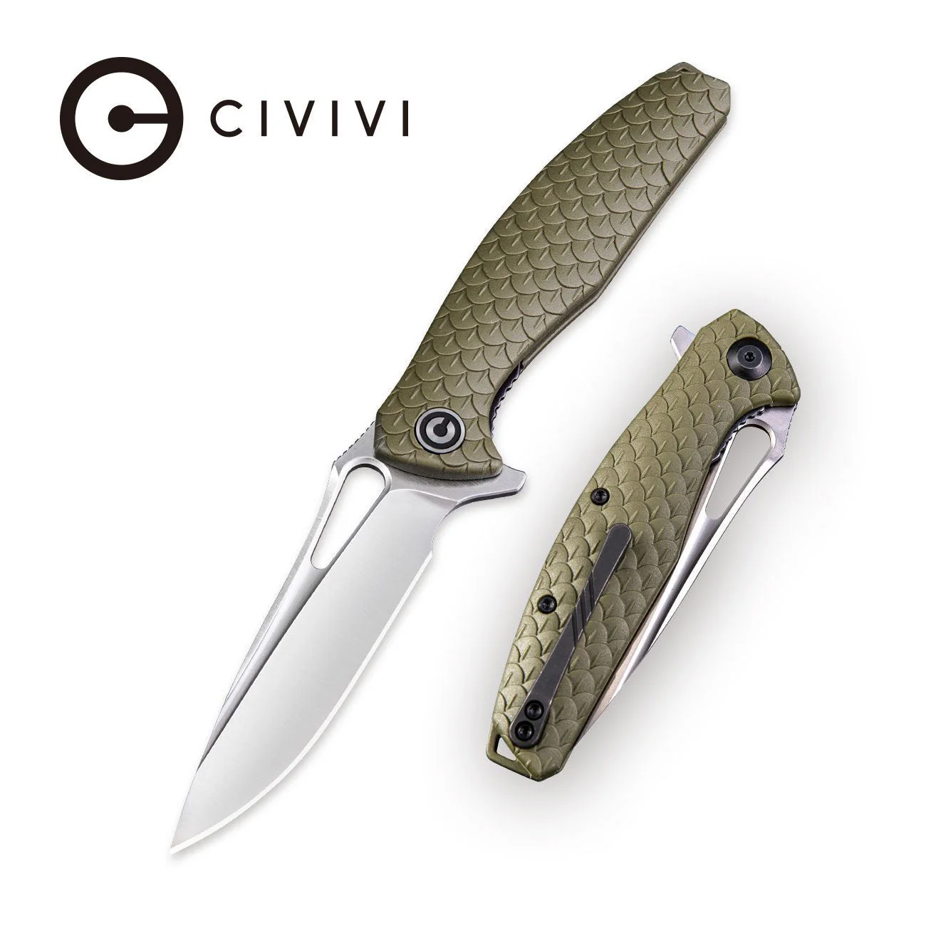 CIVIVI Wyvern Flipper & Thumb Hole Knife FRN Handle (3.45" D2 Blade) C902A