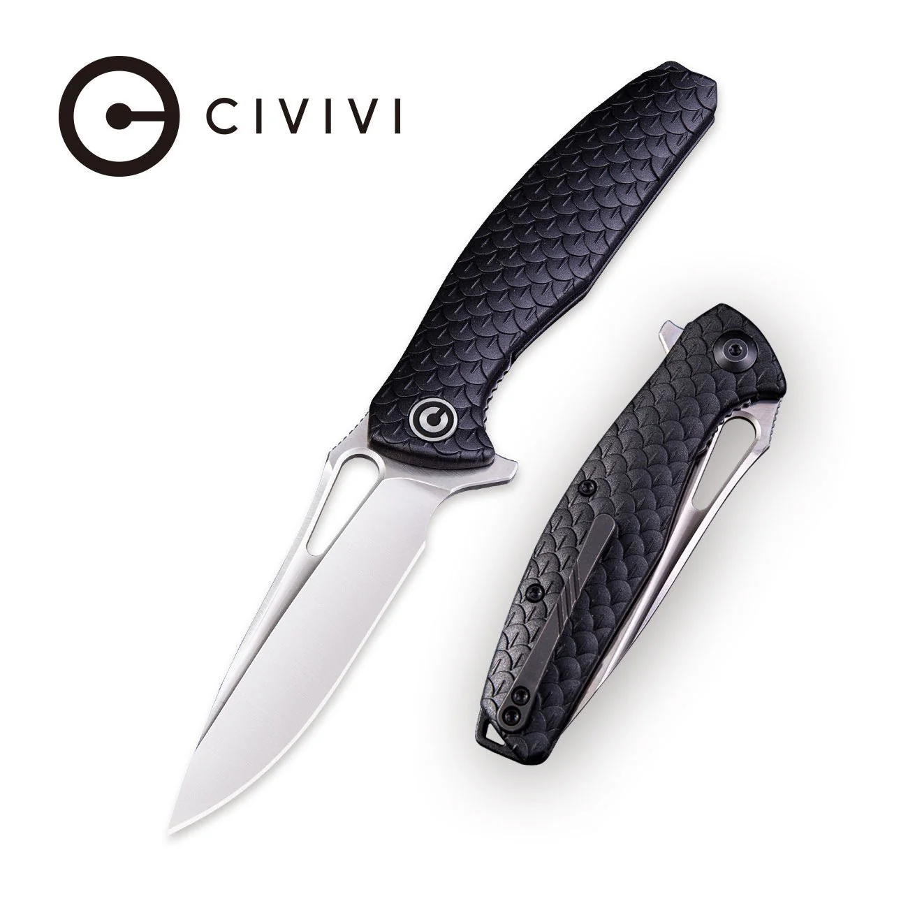 CIVIVI Wyvern Flipper & Thumb Hole Knife FRN Handle (3.45" D2 Blade) C902B